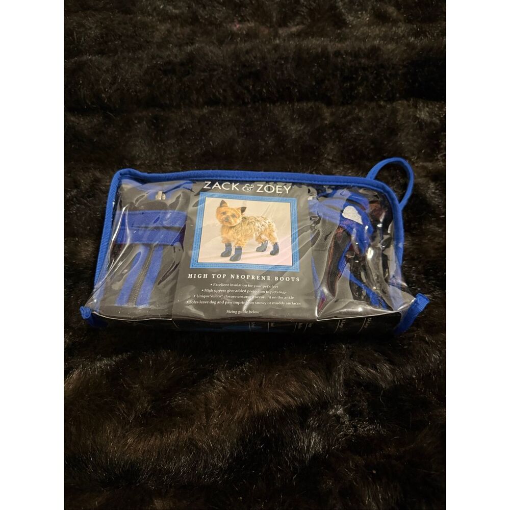 Zack & Zoey ThermaPet Neoprene Dog Boots, blue size medium new